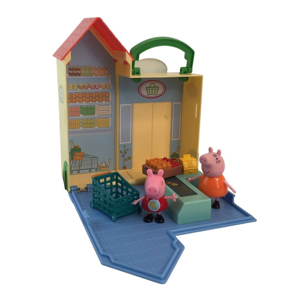 Peppa Pig Grocery Store Market Playset Carry‎ Along w/Figures & Accessories
